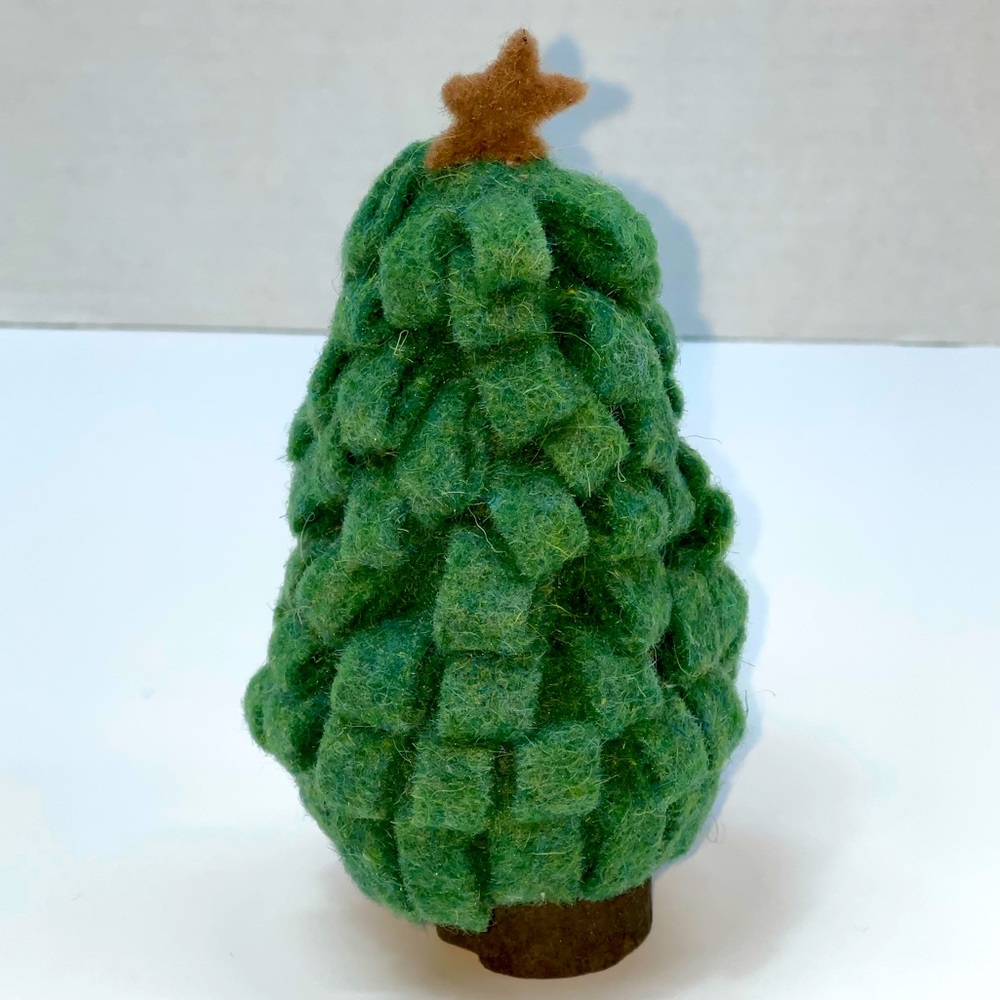 Mini Christmas Tree Tabletop Decor DIY Crafts Faux Holiday Decorative LED Lights